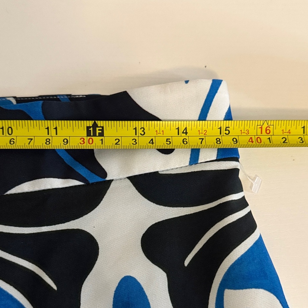 Zara Blue, White and Black High Waisted, Wide Leg Culottes - Picture 4 of 9